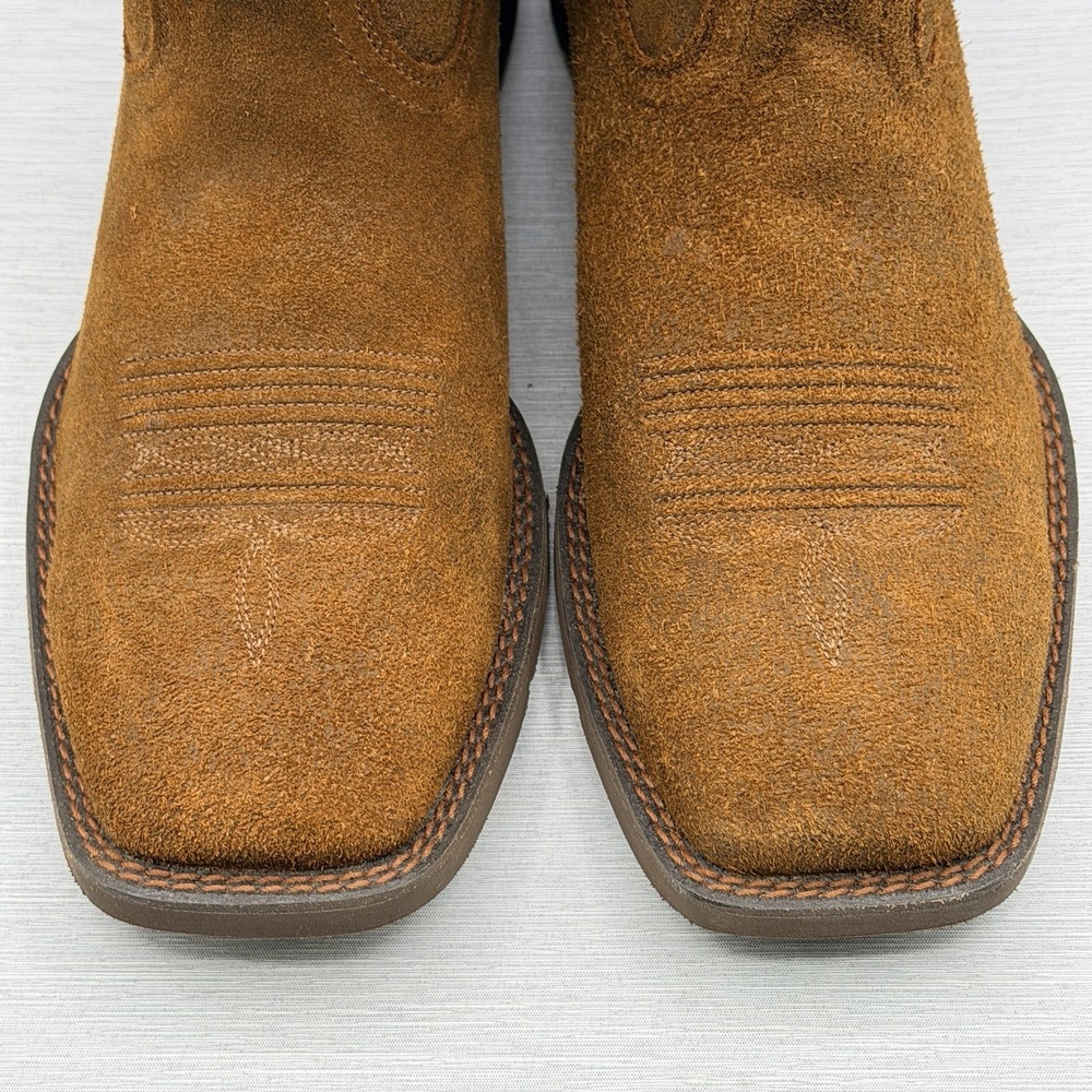 Ariat Men's 10.5 Brown Suede Cowboy Boots Square Toe Sport Big Country Roughout - Picture 7 of 15